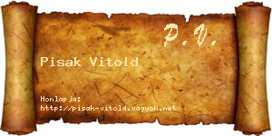 Pisak Vitold névjegykártya
